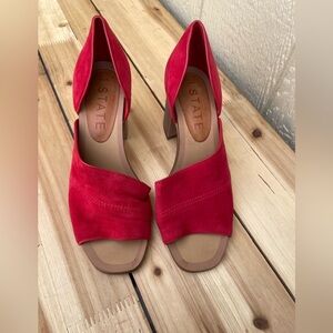 😍Women's Red Suede Heels